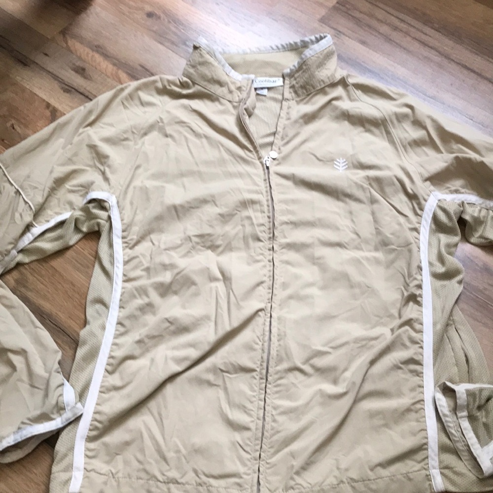 Excellent Condition Coolibar Tan / Cream Color Zip Up Jacket SPF 50+ Size M